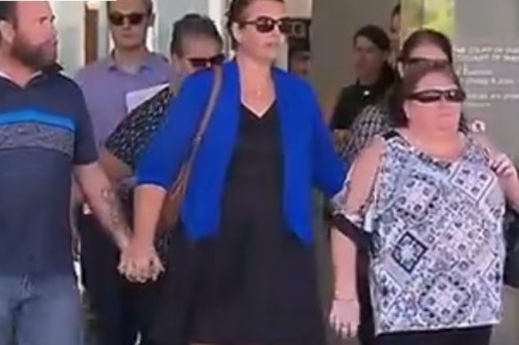 Katherine Roche leaves Brisbane Supreme Court on Friday.
