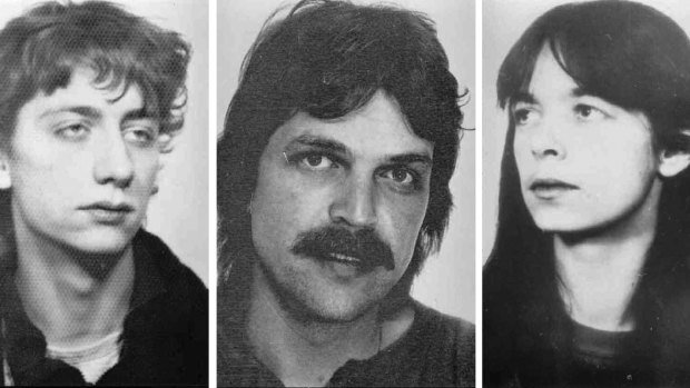 Undated wanted photos show from left, Burkhard Garweg, Ernst-Volker Wilhelm Staub and Daniela Klette who are suspected being member in the RAF terror group.