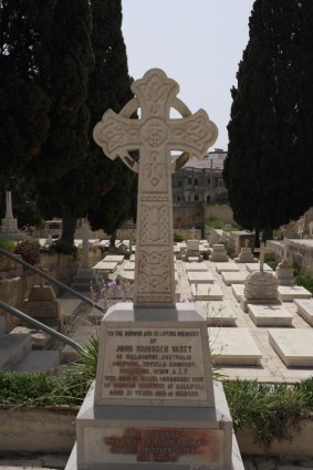 Australian soldier John Vasey’s grave at Pieta Cemetery in Malta.