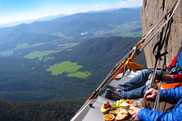 A breakfast basket feast with a view ... Bright Adventure Company’s cliff picnic experience.