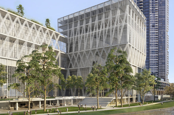 The refined design of the new Parramatta Powerhouse Museum.