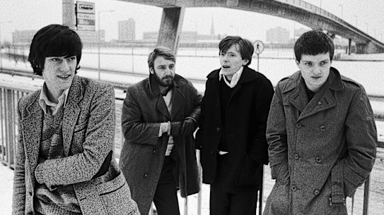 Joy Division (from left), Stephen Morris, Peter Hook, Bernard Sumner, and Ian Curtis.