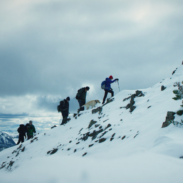 The Lowe-Anker family hiking Alex Lowe Peak in Montana. As Conrad Anker helped raise his best friend’s three sons, “There was always that feeling of being an imposter.”