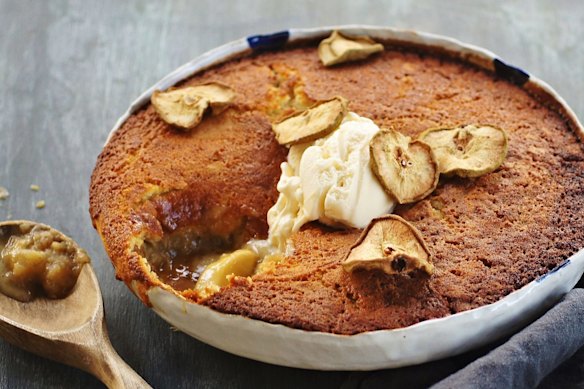 Caramel-apple pudding.