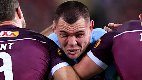 Iron man: David Klemmer was immense for the Blues in the first half.