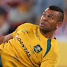 Kurtley Beale taking the ill-fated kick in the final moments of the first Wallabies-Lions Test in 2013.