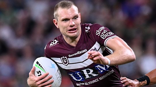 Putting the foot down against South Sydney on Friday night.