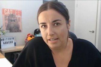 Michaela Juric, known as Bitcoin Babe, appears before the Senateâs Select committee on Australia as a Technology and Financial Centre.