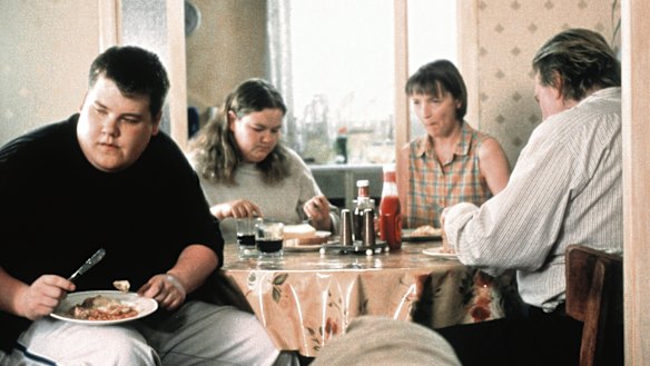 James Corden, Alison Garland, Lesley Manville, and Timothy Spall in Mike Leigh’s ensemble drama ‘All or Nothing’.