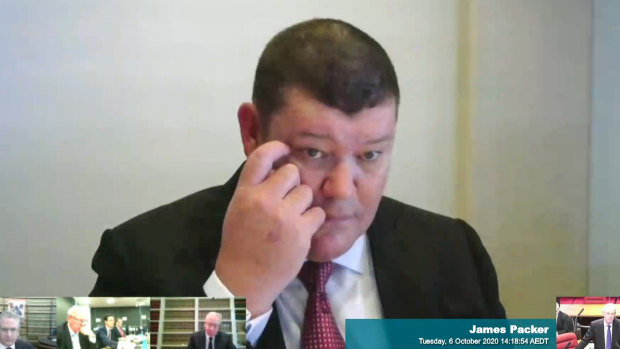 James Packer appearing before the NSW inquiry.