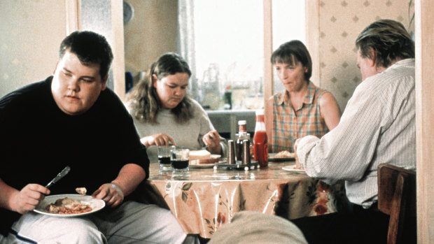 James Corden, Alison Garland, Lesley Manville, and Timothy Spall in Mike Leigh’s ensemble drama ‘All or Nothing’.