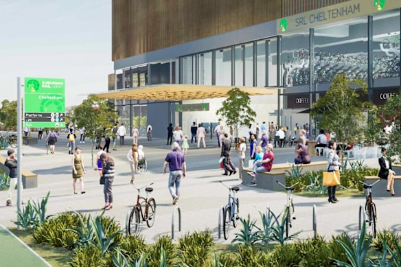 An artist’s impression of the SRL East station at Cheltenham. 