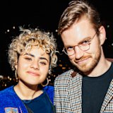 Montaigne and Patrick Morrow at Spotify's Cosmic Playlists launch.