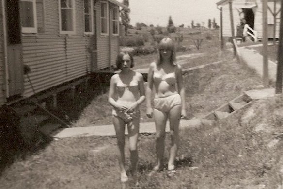 Former hostel resident Jan Wright (right) with friend Glenys Holroyd at Bradfield Park in either 1966 or 1967.