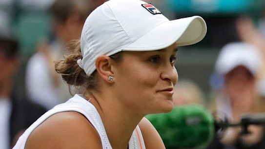 Australia's Ashleigh Barty during day two of the Wimbledon Tennis Championships in London.