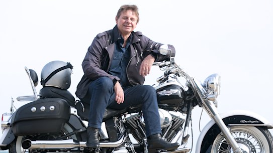 Tony Wright on one of his motorcycles.