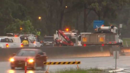 A burst sewer main on the Centenary Highway at Jindalee closed the major road on Friday morning.