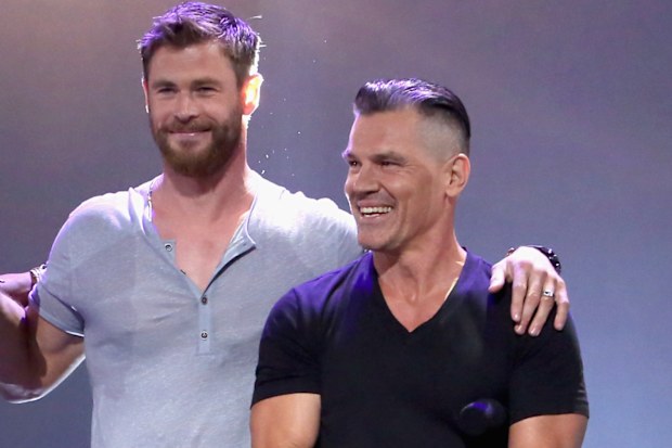 Benedict Cumberbatch, Chadwick Boseman, Chris Hemsworth, Josh Brolin, and producer Kevin Feige of AVENGERS: INFINITY WAR 