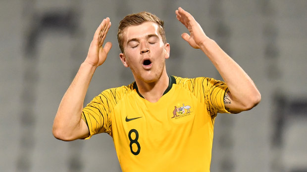 Riley McGree reacts to a missed opportunity.