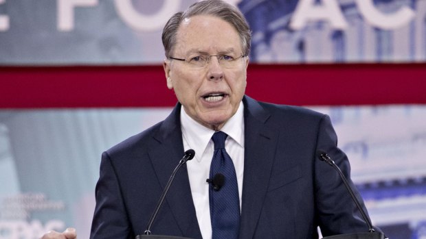 Wayne LaPierre, chief executive officer of the National Rifle Association (NRA), speaks at the Conservative Political Action Conference (CPAC) in National Harbor, Maryland.