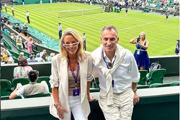 Stefanie and Antony Catalano in Wimbledon in 2024.