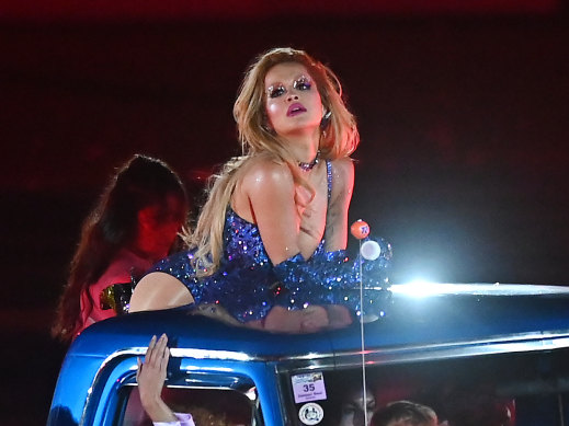 Rita Ora getting to know the locals at this year’s Sydney Gay and Lesbian Mardi Gras.