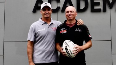 Brothers in arms: Ivan and Ash Cleary at the Panthers academy on Thursday.