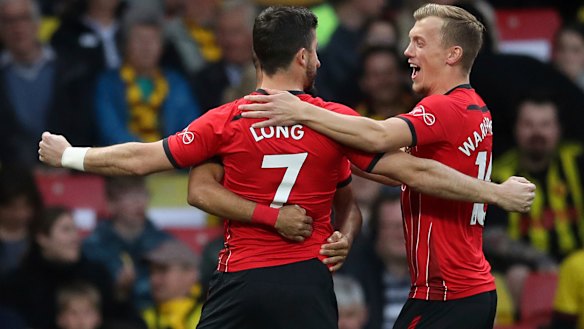 Southampton's Shane Long celebrates scoring his side's first goal of the game against Watford.