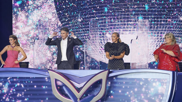 Dannii Minogue, Dave Hughes, Jackie O and Urzila Carlson on The Masked Singer.