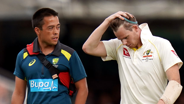Team doctor Richard Saw (left) will make the final call on Smith's possible inclusion for the third Test.