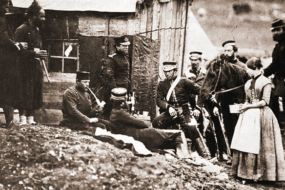 Dragoon guards during the Crimean War. Nineteenth century sightseers came to watch the battles on the peninsula.