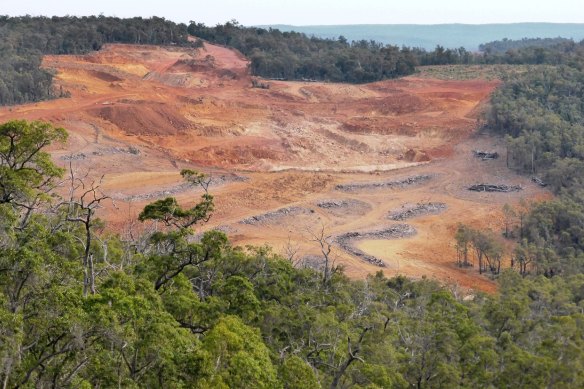 Bauxite mining in the northern jarrah forest.