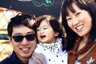 Matthew Si, with daughter Aria and wife Melinda Tan. 