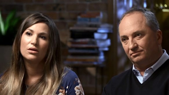 Vikki Campion and Barnaby Joyce during their paid interview on the Seven Network.