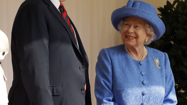 President Trump meets with the Queen in London.