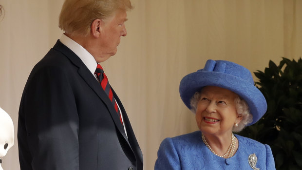 President Trump with Queen Elizabeth. 