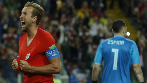 Harry Kane after scoring against Colombia. 