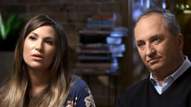 Vikki Campion and Barnaby Joyce during their paid interview on the Seven Network.
