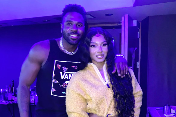 Jason Derulo and Emaza Gibson at his Californian studio in 2021.