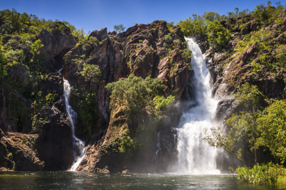 Swim at the base of Wangi Falls in the Litchfield National Park.