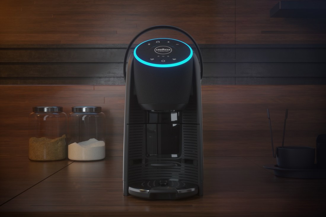 Why did Lavazza add Alexa to a manual coffee machine
