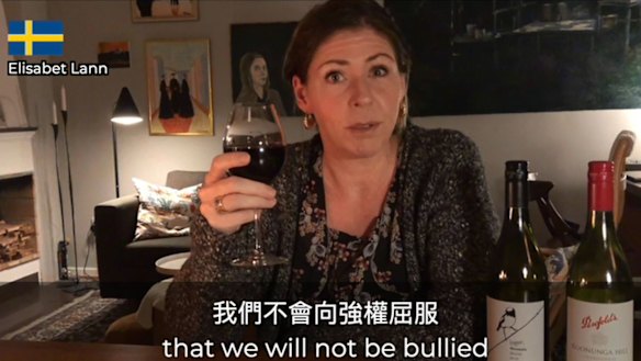 MPs from around the world have featured in a video campaign to convince people to drink an Aussie drop in December in response to China's move to impose high tariffs on Australian wine.