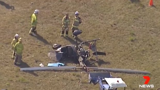 The pilot, in his 40s, was lucky to be alive after his gyrocopter crashed at the Caboolture airfield.