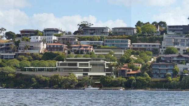 A concept image of a new home to replace Chris and Tia Ellison's Mosman Park mansion which is right next to the Swan River.