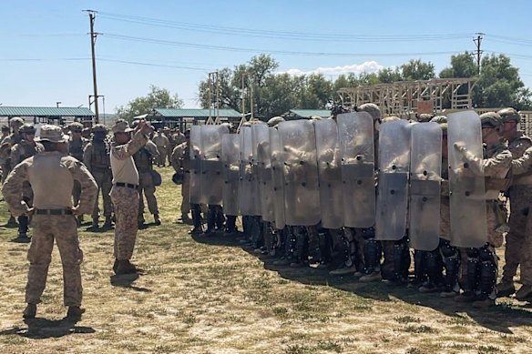 Marines preparing to depart for LA on Monday.