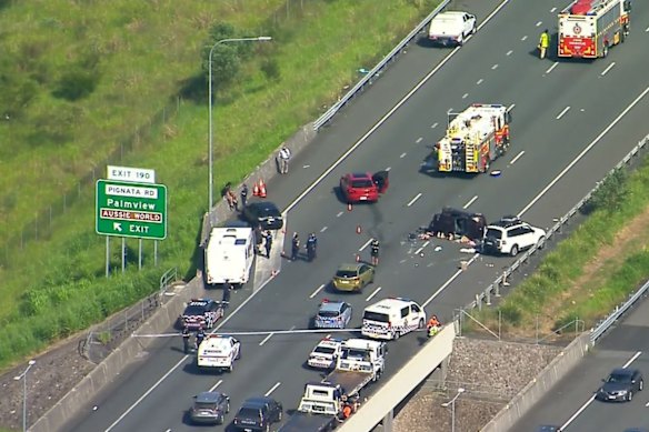 A woman has died and a man remains in hospital after a crash and alleged carjacking on the Sunshine Coast.