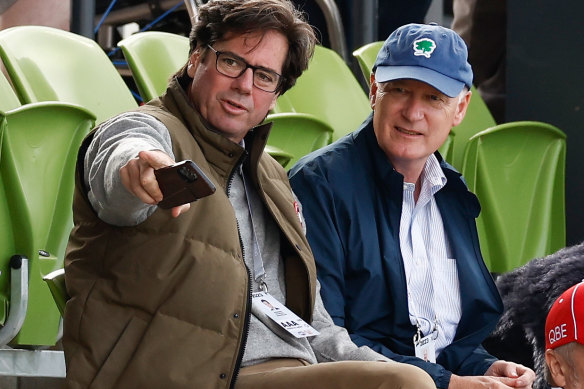 AFL CEO Gillon McLachlan and commission chairman Richard Goyder.