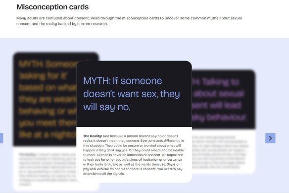An example of a misconception card from the new campaign website.