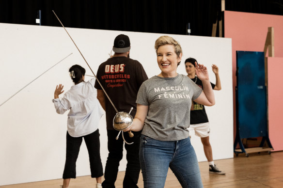 Kate Mulvany during rehearsals for Bernhardt/Hamlet.