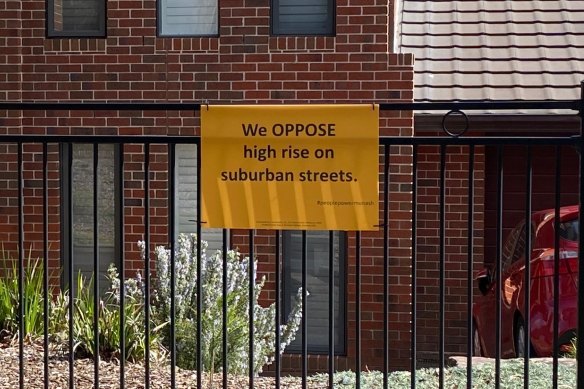 About 50 protest posters have gone up around Burwood, Ashwood and Glen Waverley.